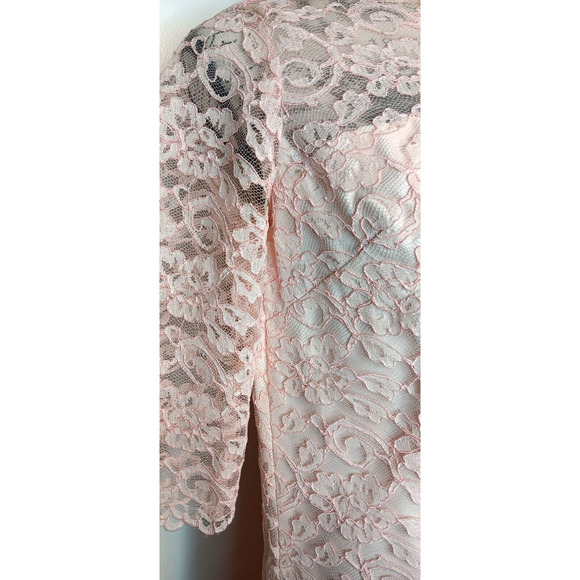 Vintage Emma Domb Pink Lace Dress Size 11/12, Union Made, Mod, Mad Men, Spring - Picture 6 of 8